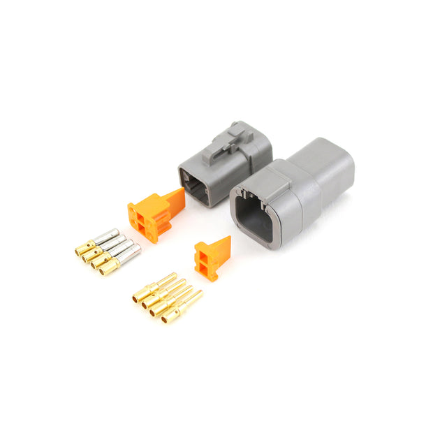 Deutsch DTP 4 Way Kit GRY 2.0-3.0mm2 GLD Contacts