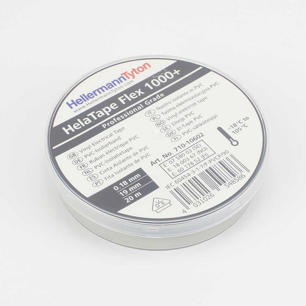 HellermannTyton HelaTape Flex 1000+ PVC Tape 19mm 20m Roll BLK