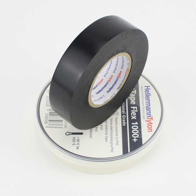 HellermannTyton HelaTape Flex 1000+ PVC Tape 19mm 20m Roll BLK