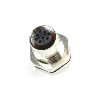 GT Contact M12-A Panel 5-Way Female Front Lock Solder Cup