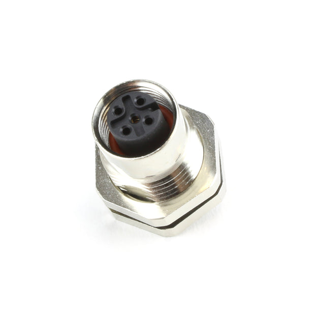 GT Contact M12-A Panel 5-Way Female Front Lock Solder Cup