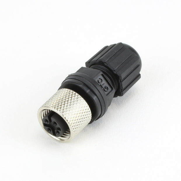 GT Contact M12-A CBL Socket 4-Way Female Straight 4-6.5mm Solder Cup