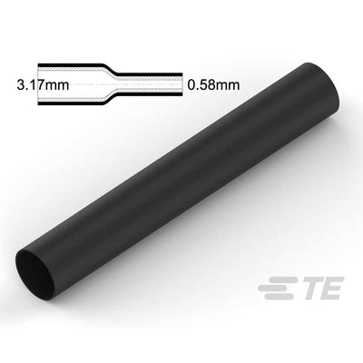 Raychem SCL 3:1 Dual Wall Heatshrink Tubing 1/8in 3.2mm/0.6mm 1.22m Stick BLK