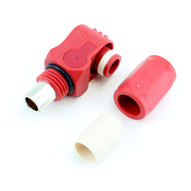 Amphenol SurLok Plus 90-deg Plug 5.7mm RADSOK 25mm2 w/ Backshell RED 120A IP67