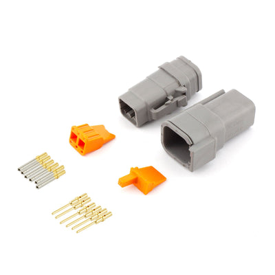 Deutsch DTM 6 Way Heatshrink Kit GRY 7.5A 0.5mm2 GLD Contacts