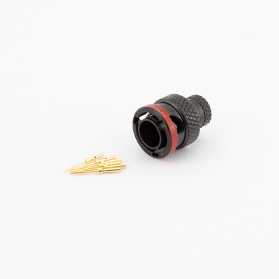 Souriau 8STA Miniature CBL Plug Shell Size 04 6-way 6 x #26 Socket Pin Black Zinc RED-Key