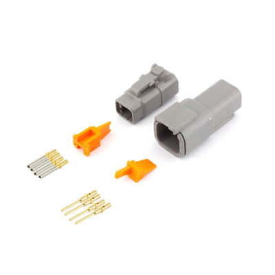 Deutsch DTM 4 Way Kit GRY 0.2-0.5mm2 GLD Contacts