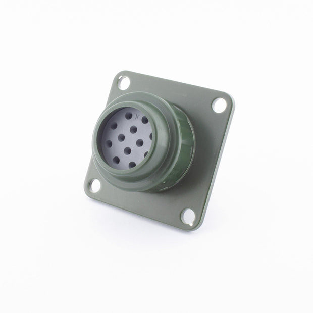 Elke NATO Panel Receptacle 12 Pole Female Contacts 1.5mm2 OLV GRN - Connector-Tech ALS