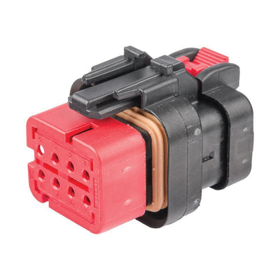 TE AMPSEAL 16 CBL Receptacle Housing 8-Way Socket-Contacts 13A BLK IP67 Red A-Key - Connector-Tech ALS