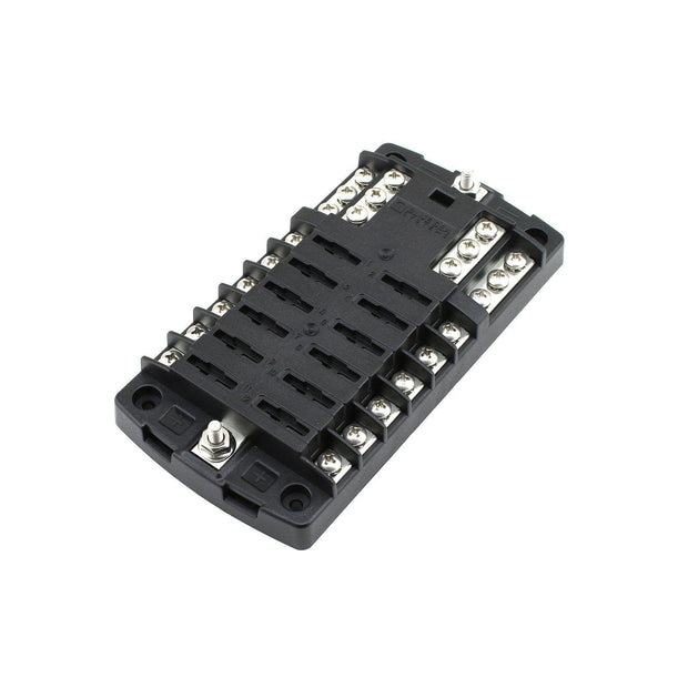 Littelfuse Blade Fuse Block ATO/ATC 12 Way Negative Bus and Cover - Connector-Tech ALS