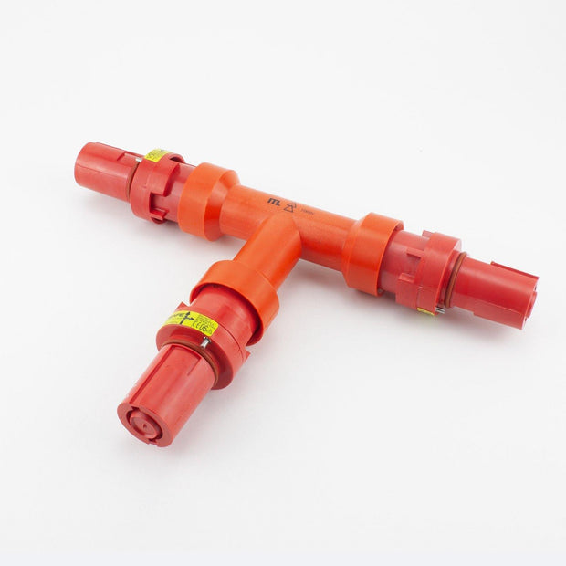 Phase 3 Powersafe T-piece Drain RED Line 1 IP67 500A - Connector-Tech ALS