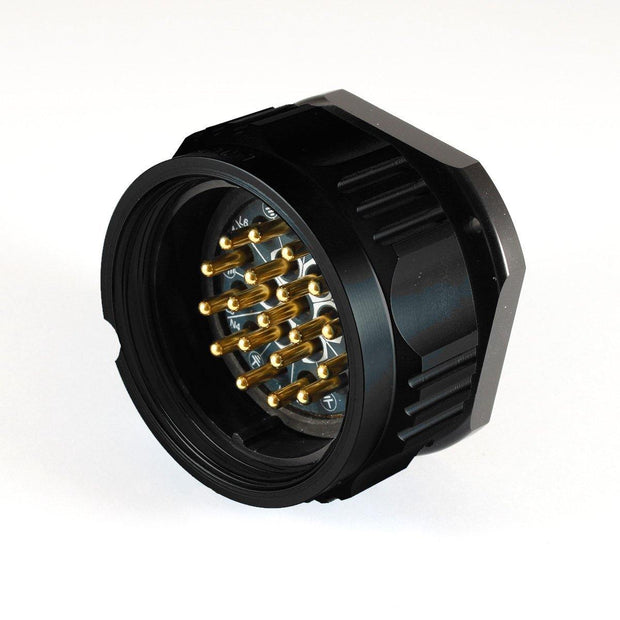 Phase 3 Showsafe Socapex Panel Male 19 Way Pin Solder 25A BLK Lockring UL No Gland - Connector-Tech ALS