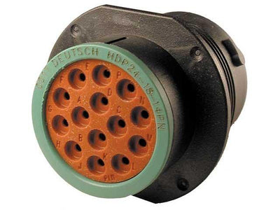 Deutsch HDP20 Panel Receptacle 14 Way Pin-Contacts BLK IP67 13A - Connector-Tech ALS