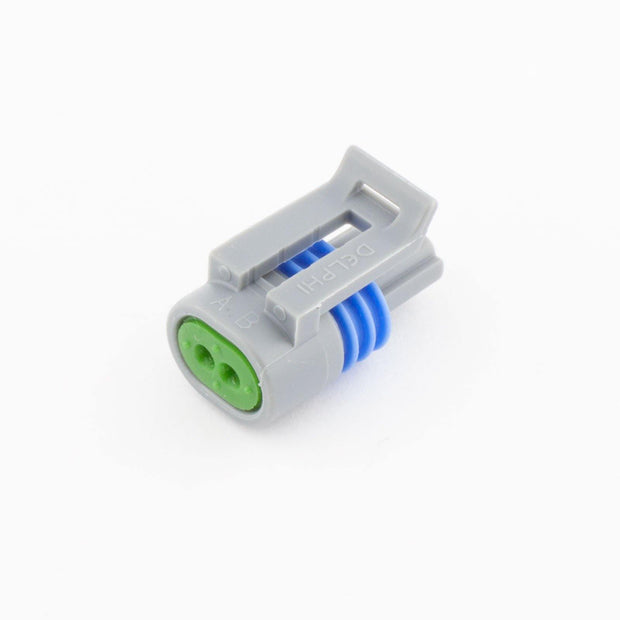 Delphi Aptiv 150.2 Metri-Pack P2S Plug 2 Way PA66 GRY/BLU with GRN wire Seal GM IAT Sensor - Connector-Tech ALS
