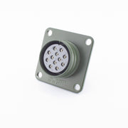 Elke NATO Panel Receptacle 12 Pole Female Contacts 1.5mm2 OLV GRN - Connector-Tech ALS