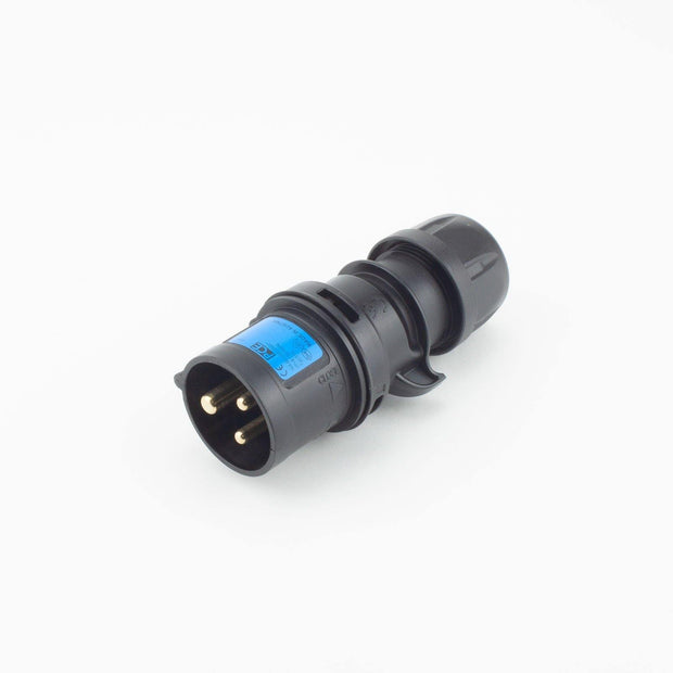 PCE CEE IEC 60309 CBL Plug 3 way Pin-Contacts SHARK BLK IP44 16A 230V - Connector-Tech ALS