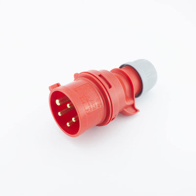 PCE CEE IEC 60309 CBL Plug 5 way Pin-Contacts RED IP44 16A 400V - Connector-Tech ALS