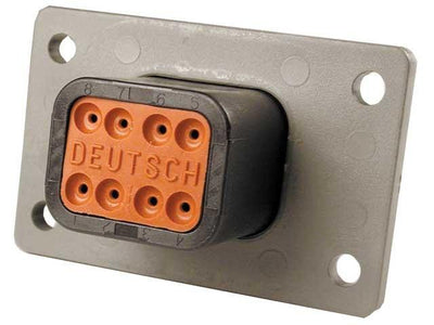 Deutsch DT Panel Receptacle 8 Way Pin-Contacts GRY IP68 13A Panel - Connector-Tech ALS