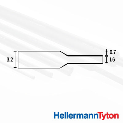 HellermannTyton SE28 Heat Shrink Tubing 2:1 3.2-1.6mm BLK - Connector-Tech ALS