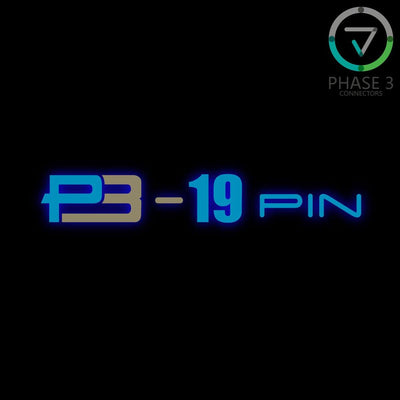 Phase 3 Showsafe Socapex Panel Male 19 Way Pin Crimp 25A BLU Lockring UL No Gland - Connector-Tech ALS