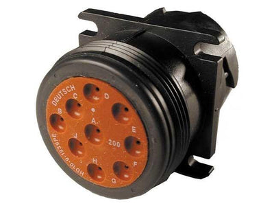 Deutsch HD10 Panel Receptacle 9 Way Pin-Contacts BLK IP68 13A J1939 - Connector-Tech ALS