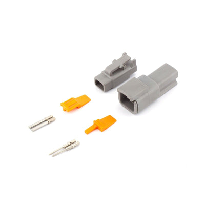 Deutsch DTM 2 Way Kit GRY 0.5mm2 Contacts IP68 7.5A - Connector-Tech ALS