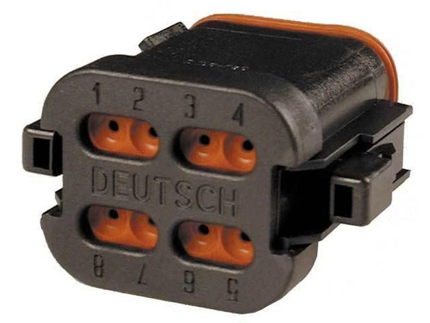 Deutsch DT CBL Plug 8 Way Socket-Contacts BLK IP68 13A B-key CAT Spec - Connector-Tech ALS