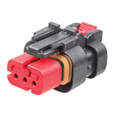 TE AMPSEAL 16 CBL Receptacle Housing 3-Way Socket-Contacts 13A BLK IP67 Red A-Key - Connector-Tech ALS