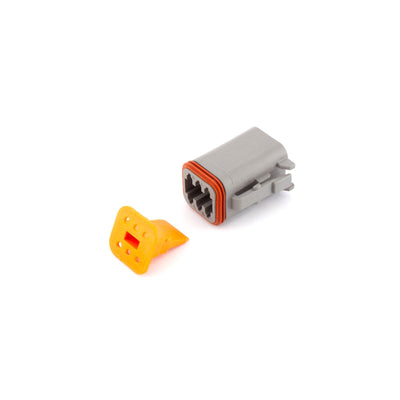 Deutsch DT 6 Way Plug GRY IP68 13A with ORG Wedgelock