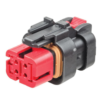 TE AMPSEAL 16 CBL Receptacle Housing 4-Way Socket-Contacts 13A BLK IP67 Red A-Key - Connector-Tech ALS