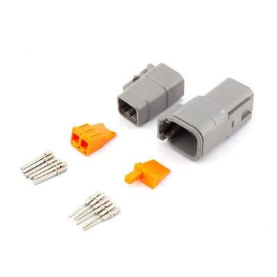 Deutsch DTM 6 Way Kit GRY 0.5mm2 Contacts IP68 7.5A - Connector-Tech ALS