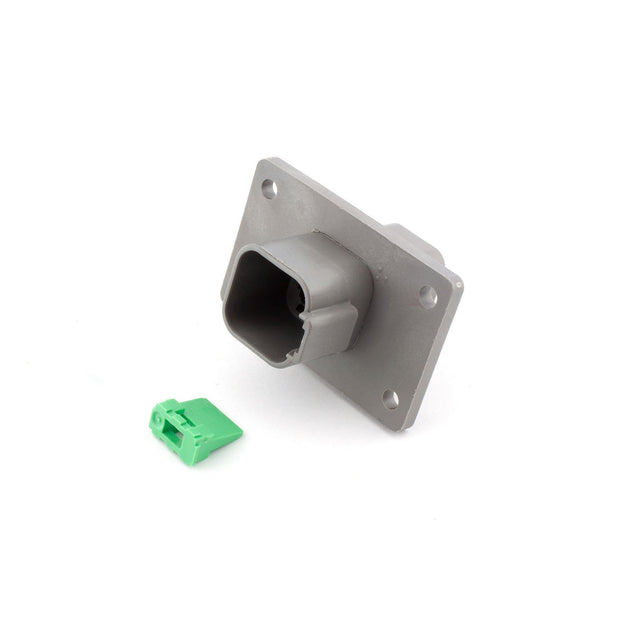 Deutsch DT 6 Way Panel Receptacle GRY with GRN Wedgelock