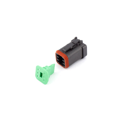 Deutsch DT 6 Way Plug CAT-Spec BLK with GRN Wedgelock