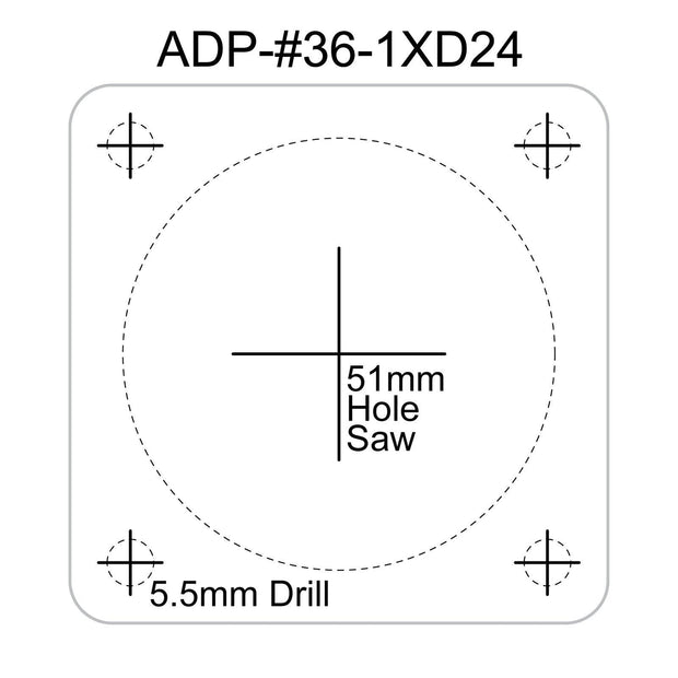 Deutsch HD34 HDP24 Series Firewall Mounting Plate Sealed D Hole #ADP-36-1XD24 - Connector-Tech ALS