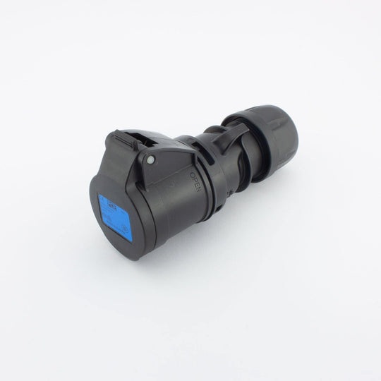 PCE CEE IEC 60309 CBL Ext. Socket 3 way Socket-Contacts SHARK BLK IP44 16A 230V - Connector-Tech ALS
