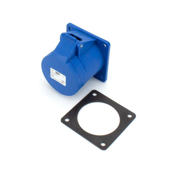 PCE CEE IEC 60309 Panel Socket Outlet 3 way Socket-Contacts BLU IP44 32A 230V - Connector-Tech ALS