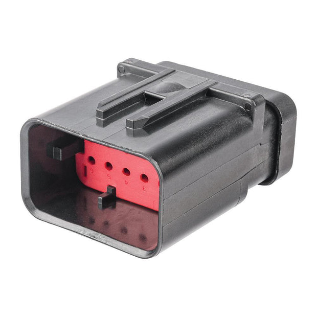 TE AMPSEAL 16 CBL Plug Housing 12-Way Pin-Contacts 13A BLK IP67 Red A-Key - Connector-Tech ALS