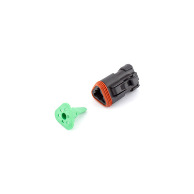 Deutsch DT 3 Way Plug CAT-Spec BLK with GRN Wedgelock