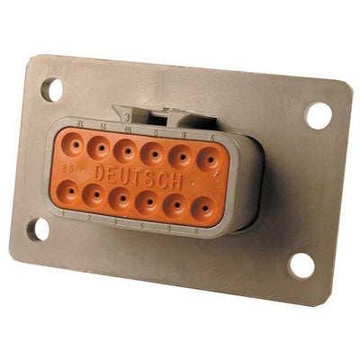 Deutsch DTM Panel Receptacle 12 Way Pin-Contacts GRY IP68 7.5A - Connector-Tech ALS