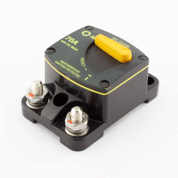Bussmann 187 Surface Mount HD Marine Circuit Breaker 12-48V IP66 70A - Connector-Tech ALS